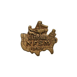 1969 National Fraternity Of Student Musicians Brooch Lapel Pin - .5" - .75"